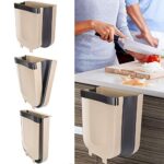 Kitchen Cabinet Door Hanging Trash Garbage Folding Dust Bin Fruits and Vegetable- Multi