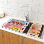 Adjustable length Plastic Sink Drain Basket for Fruit and Vegetable wash Adjustable